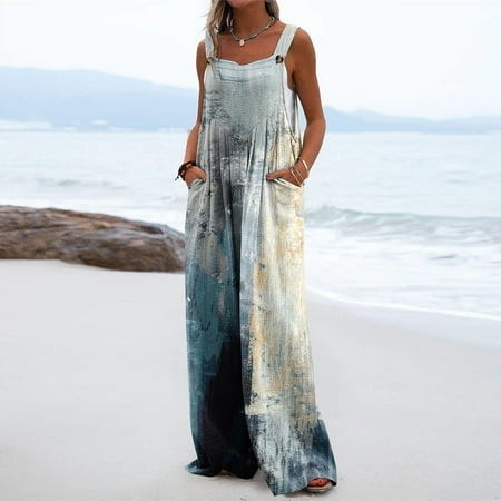QWANG Women s One-Piece Button Up Jumpsuit Casual Loose Sleeveless Rompers With Pockets
QWANG Women s One-Piece Button Up Jumpsuit Casual Loose Sleeveless Rompers With Pockets