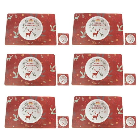 TureClos 12PCS Non-slip Christmas PVC Printing Table Placemat and Cup Coaster Set Non-staining Christmas Decoration
TureClos 12PCS Non-slip Christmas PVC Printing Table Placemat and Cup Coaster Set Non-staining Christmas Decoration