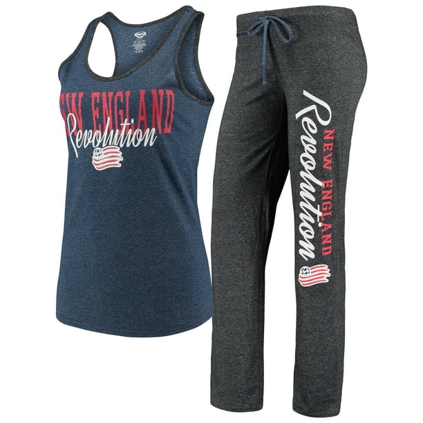 New England Revolution Concepts Sport Women's Spar Tank Top & Pants Sleep Set - Heathered Navy/Heathered Charcoal
