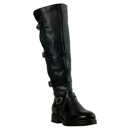 Miz Mooz Peaceful Women s Smoke Buckled Knee-High Riding Boots (Smoke 8)