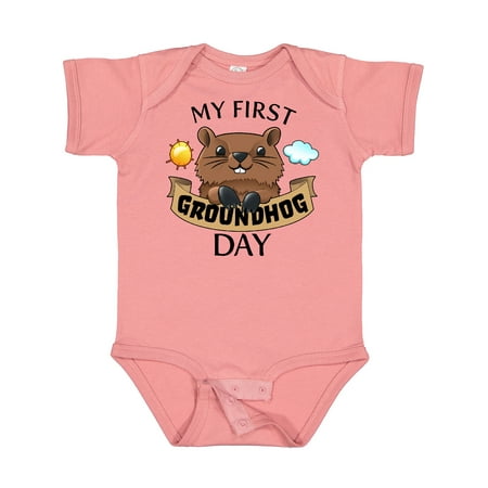 Inktastic My First Groundhog Day- Cute Gift Baby Boy or Baby Girl Bodysuit
