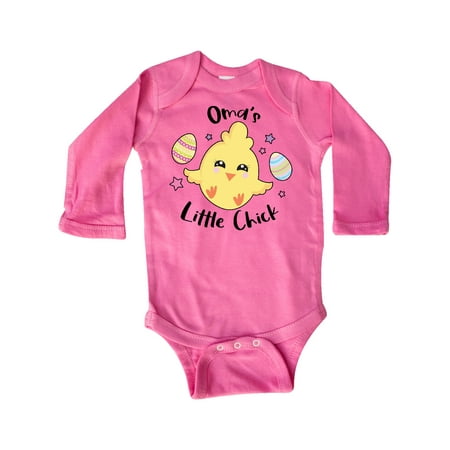 Inktastic Happy Easter Oma s Little Chick Gift Baby Girl Long Sleeve Bodysuit