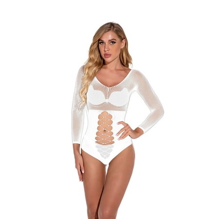 MIARHB Womens Transparent Pajamas Underwear Mesh Bodystockings Perspective Sexy Dress Pajamas Underwear