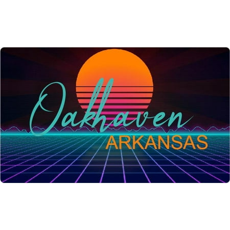 Oakhaven Arkansas 4 X 2.25-Inch Fridge Magnet Retro Neon Design