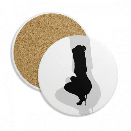 Squats Hot Beautiful Woman Coaster Cup Mug Tabletop Protection Absorbent Stone