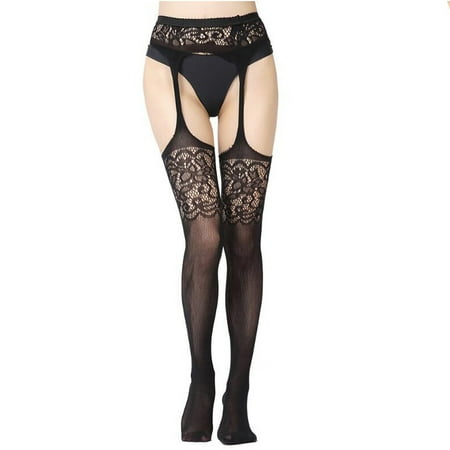 Nomeni New Womens Fishnet Tights Plus Size Lace Suspender Pantyhose Stocking