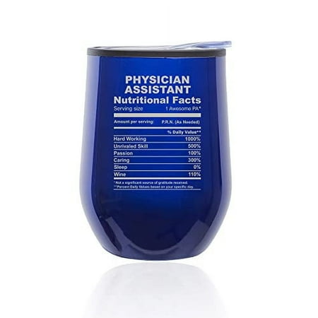 Stemless Wine Tumbler Coffee Travel Mug Glass with Lid Physician Assistant Nutrition Facts Funny Gift (Blue)
Stemless Wine Tumbler Coffee Travel Mug Glass with Lid Physician Assistant Nutrition Facts Funny Gift (Blue)