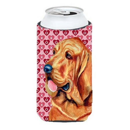 Bloodhound Hearts Love And Valentines Day Portrait Tall Boy Hugger - 22 To 24 oz.