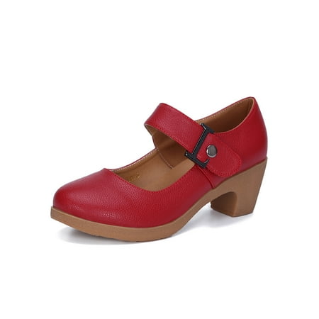 GENILU Women Anti-Slip Round Toe Dance Shoes Comfort Chunky Heel Sport Breathable Magic Tape Pump Shoe Red 7.5
GENILU Women Anti-Slip Round Toe Dance Shoes Comfort Chunky Heel Sport Breathable Magic Tape Pump Shoe Red 7.5