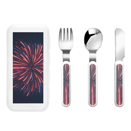 Gaeub Fireworks3 Print 3-Piece Children Knife Spoon Fork Set Stainless Steel Child Flatware Set Kids Utensils Set with Case for Lunch Box (Fork Spoon Knife Combo)
Gaeub Fireworks3 Print 3-Piece Children Knife Spoon Fork Set Stainless Steel Child Flatware Set Kids Utensils Set with Case for Lunch Box (Fork Spoon Knife Combo)