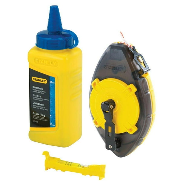 STANLEY 47-464 Chalk Line Reel with 4 oz. Blue Chalk & Plastic Line Level