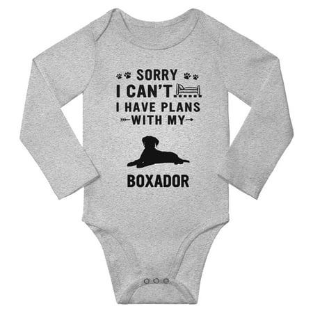 Sorry I Can t I Have Plans With My Boxador Baby Long Sleeve Jumpsuits (Gray 6-12 Months)
Sorry I Can t I Have Plans With My Boxador Baby Long Sleeve Jumpsuits (Gray 6-12 Months)