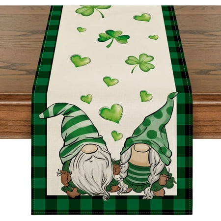 Buffalo Plaid Gnomes Green Heart Shamrock St. Patrick s Day Table Runner Seasonal Spring Holiday Kitchen Dining Table Decoration for Indoor Outdoor Home Party Decor 13 x 72 Inch
Buffalo Plaid Gnomes Green Heart Shamrock St. Patrick s Day Table Runner Seasonal Spring Holiday Kitchen Dining Table Decoration for Indoor Outdoor Home Party Decor 13 x 72 Inch