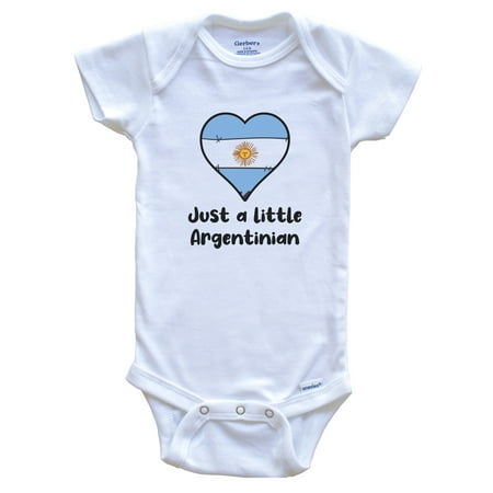 Just A Little Argentinian Argentina Flag Heart Baby Bodysuit