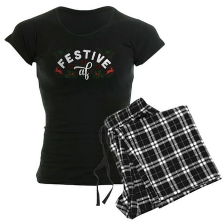 CafePress - Festive AF - Women s Dark Pajamas