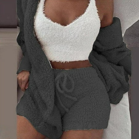 New Autumn Winter Women‘s Velvet Pajamas Set Crop Top+Long Pants+Coat 3 Pieces Suit Warm Soft Fleece Homewear Pyjamas S-3XL
New Autumn Winter Women‘s Velvet Pajamas Set Crop Top+Long Pants+Coat 3 Pieces Suit Warm Soft Fleece Homewear Pyjamas S-3XL