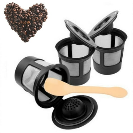 3 PACK Reusable K Cups for Keurig Refillable Single Kcups Coffee Filters with 1pc Coffee Spoon Universal Fit 1.0 & 2.0 Keurig Coffee Makers
3 PACK Reusable K Cups for Keurig Refillable Single Kcups Coffee Filters with 1pc Coffee Spoon Universal Fit 1.0 & 2.0 Keurig Coffee Makers