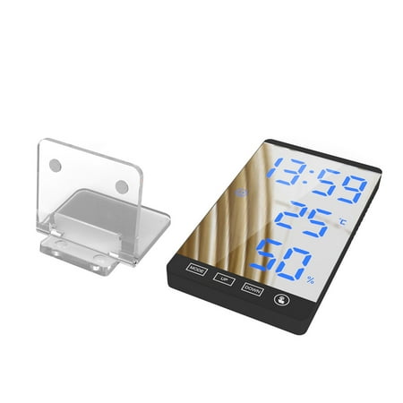 Alarm Clock LED Digital Display Clock Mirror Touch Desktop Hygrometer Black Frame Blue Number
Alarm Clock LED Digital Display Clock Mirror Touch Desktop Hygrometer Black Frame Blue Number