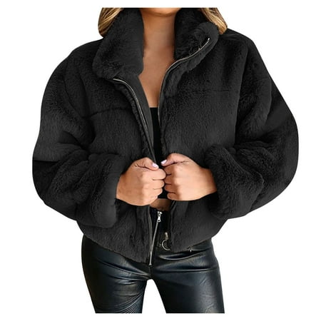 Qufokar Plus Size Winter Clothes Zip Scrub Jacket Ladies Fashion Casual Solid Color Long Sleeve Zipper Lapel Cardigan Loose Warm Plush Coat for Outdoor Vacation 
Qufokar Plus Size Winter Clothes Zip Scrub Jacket Ladies Fashion Casual Solid Color Long Sleeve Zipper Lapel Cardigan Loose Warm Plush Coat for Outdoor Vacation