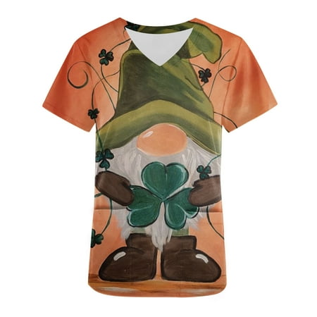 St.Patrick s Day Scrub Top for Women Nurse Uniform V Neck Working Medical Shirt Holiday Gnome Print Short Sleeve Tshirt
St.Patrick s Day Scrub Top for Women Nurse Uniform V Neck Working Medical Shirt Holiday Gnome Print Short Sleeve Tshirt