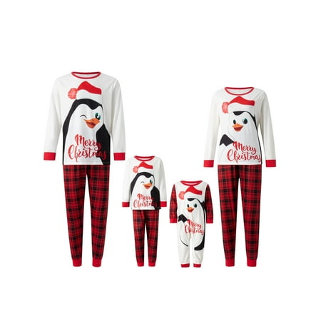 Family Matching Christmas Pajamas Cartoon Penguin Print Long Sleeved Tops Elastic Waist Plaid Pattern Trousers
Family Matching Christmas Pajamas Cartoon Penguin Print Long Sleeved Tops Elastic Waist Plaid Pattern Trousers