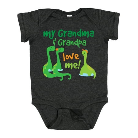 Inktastic Grandma Grandpa Love Me Dinosaurs Gift Baby Boy Bodysuit
