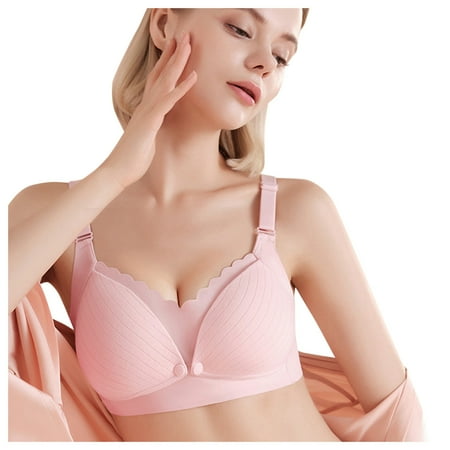 Malibure Sports Bras For Women Women Gathered Underwear Maternity Breast Feeding Bra With Front Buckle Pink 75B
Malibure Sports Bras For Women Women Gathered Underwear Maternity Breast Feeding Bra With Front Buckle Pink 75B