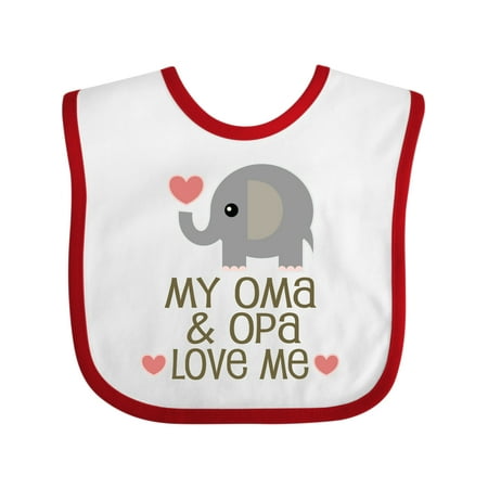 Inktastic Oma and Opa Love Me Gift Baby Boy or Baby Girl Bib
