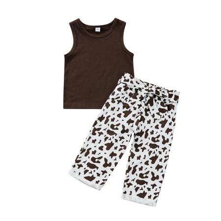 Toddler Summer Baby Casual Vest and Trousers Set Causal Solid Tank Tops+Cow Pattern Cropped Trousers
Toddler Summer Baby Casual Vest and Trousers Set Causal Solid Tank Tops+Cow Pattern Cropped Trousers