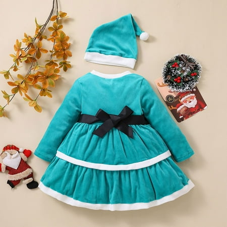 Cathalem Wedding Dress Tie Toddler Girls Long Sleeve Christmas Ruffles Fleece Bowknot Princess Dress Hat Women Summer Dresses Dress Green 18-24 Months
Cathalem Wedding Dress Tie Toddler Girls Long Sleeve Christmas Ruffles Fleece Bowknot Princess Dress Hat Women Summer Dresses Dress Green 18-24 Months