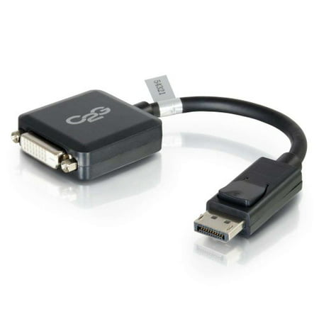 C2g 8in Displayport Male To Single Link Dvi-d Female Adapter Converter - Black - Displayport\/dvi For Audio\/video Device, Notebook, Monitor - 8\