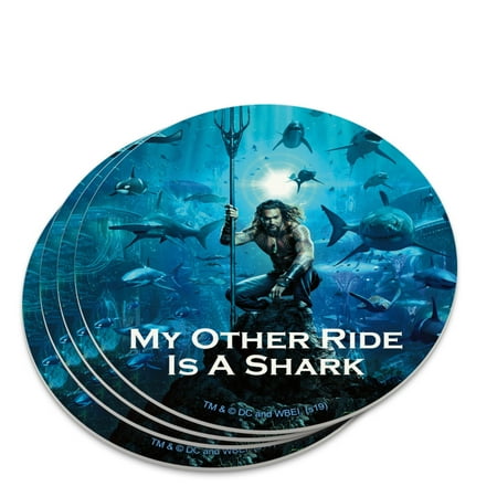 Aquaman Movie My Other Ride is a Shark Novelty Coaster Set