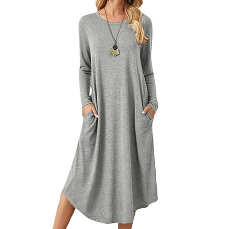Lumento Long Sleeve Pajamas Dress for Women Solid Color Nightgown Sleepwear with Pockets Light Grey XL
Lumento Long Sleeve Pajamas Dress for Women Solid Color Nightgown Sleepwear with Pockets Light Grey XL