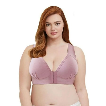 Plus Size Front Closure Elastic Push Up Comfort Bra Women Wireless Bra