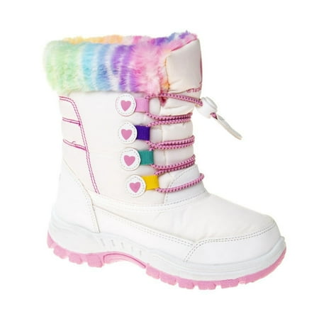 Rugged Bear Girls Snow Boots - WHITE MULTI 8