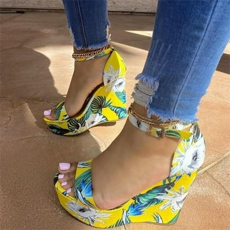 Women‘s Floral Pattern Wedge Sandals Open Toe Platform Ankle Strap Sandals Women‘s Footwear
Women‘s Floral Pattern Wedge Sandals Open Toe Platform Ankle Strap Sandals Women‘s Footwear