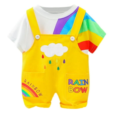 ZMHEGW Toddler Outfits For Girl Summer Baby Boy Rainbow Printed Tops+Overalls Suspender Pants Set
ZMHEGW Toddler Outfits For Girl Summer Baby Boy Rainbow Printed Tops+Overalls Suspender Pants Set