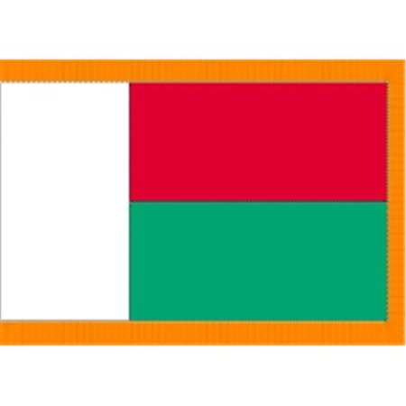 Annin Flagmakers 190217 3 ft. x 5 ft. Indoor and Parade Colonial Nyl-Glo Madagascar Flag with Fringe