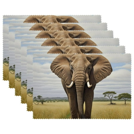 Placemats Set of 1 Washable Place Mats for Dining Table African Grassland Elephant Animal
Placemats Set of 1 Washable Place Mats for Dining Table African Grassland Elephant Animal