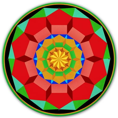 Past Time Signs AQP511 28 x 28 in. Pentagon Circle Quilt Green Black & Orange Vintage Metal Sign
Past Time Signs AQP511 28 x 28 in. Pentagon Circle Quilt Green Black & Orange Vintage Metal Sign