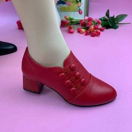 Shoes for Women 2023 Autumn New Women s Heels Soft Leather Fashion Double Breasted Low Top Shoes Ladies Shoes Retro Mom s Shoes Red 41
Shoes for Women 2023 Autumn New Women s Heels Soft Leather Fashion Double Breasted Low Top Shoes Ladies Shoes Retro Mom s Shoes Red 41