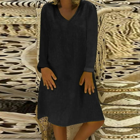 Jsaierl Womens Cotton Linen Dresses Plus Size Summer Short Sleeve Midi Dress Loose Fit Solid Color V Neck Dress Vacation Breezy Dresses 2023
Jsaierl Womens Cotton Linen Dresses Plus Size Summer Short Sleeve Midi Dress Loose Fit Solid Color V Neck Dress Vacation Breezy Dresses 2023