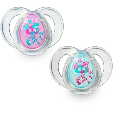 Tommee Tippee Closer to Nature 6-18 Month Everyday Pacifiers, 2pk, Girl