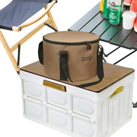 Leking Camping Utensil Bag Waterproof Cylinder Cookware Bag Travel Portable Pot Bag Outdoor Hiking Plate Dishes Bowl Pot Storage Pouch fabulous