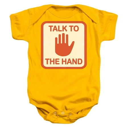 Trevco ATA2261-SS-3 Talk to the Hand-Infant Snapsuit Gold - Large - 18 Month