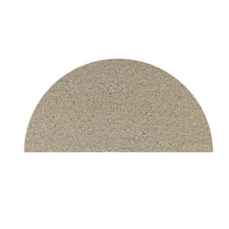 Indoor/Outdoor Area Rug with Rubber Marine Backing for Patio, Porch, Deck, Boat, Basement or Garage with Premium Bound Polyester Edges Beige Half Round 60" x 120"