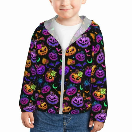 Sun Hoodie for Kids colorful halloween pumpkin Long Sleeve Swim Fishing Shirts Sun Protection Zip Up Jacket Clothing Athletic Hoodie
Sun Hoodie for Kids colorful halloween pumpkin Long Sleeve Swim Fishing Shirts Sun Protection Zip Up Jacket Clothing Athletic Hoodie