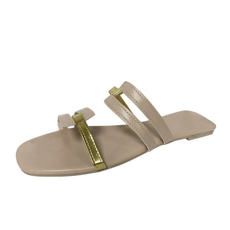uikmnh Women Slippers Summer Leather Flat Bottom Square Toe Open Toe Beach Slippers Beige 10
uikmnh Women Slippers Summer Leather Flat Bottom Square Toe Open Toe Beach Slippers Beige 10