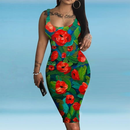 YANHOO Women Fashion Summer Casual Printed Cold Shoulder Skinny Tank Sleeveless Slim Fit Dresses for Women 2023
YANHOO Women Fashion Summer Casual Printed Cold Shoulder Skinny Tank Sleeveless Slim Fit Dresses for Women 2023