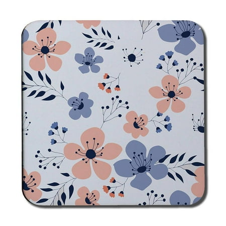 Pink & Blue Flowers (Coaster)